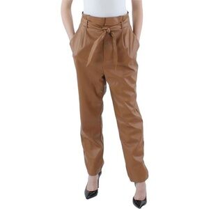 Steve Madden NWT Faux Leather High Rise Ankle Paperbag Pants. Caramel Cafe. Med